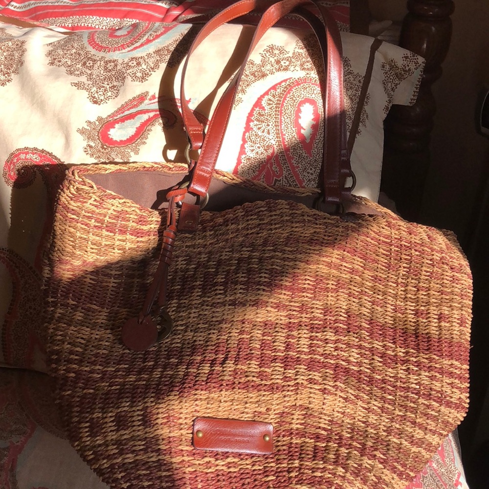 Lucky Brand Straw and leather bag